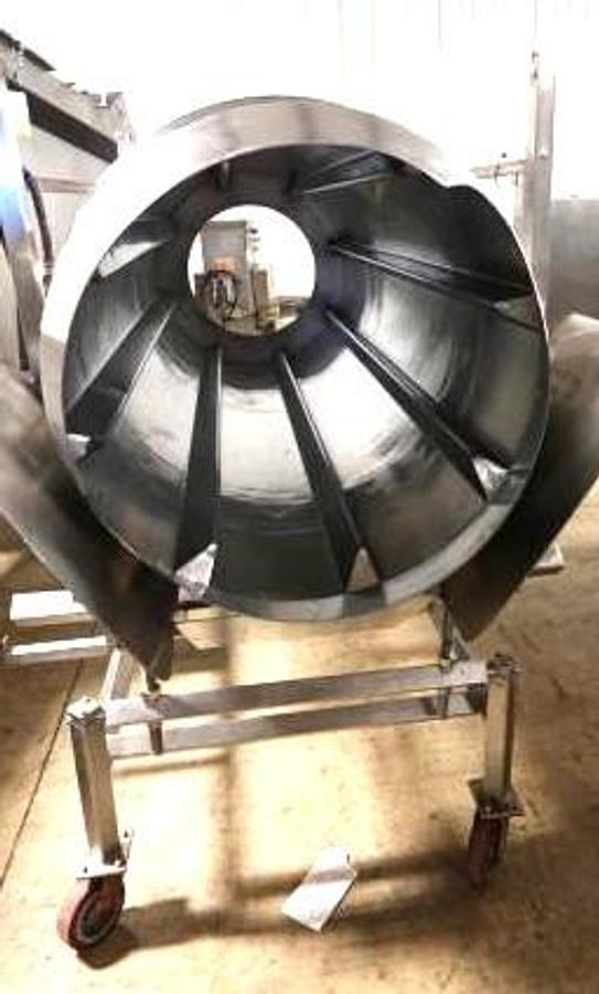 Used Stainless Steel Sanitary Rotary Seasoning Tumbler 30 Inches Dia X 84 Inches Long