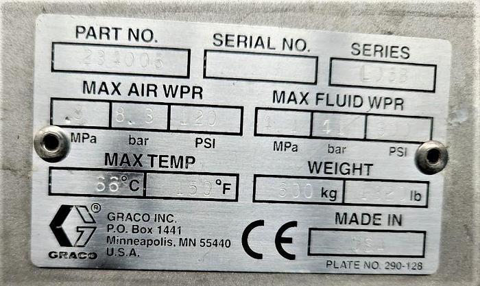 Used Stainless Steel Graco Monarch Barrel / Drum Pump