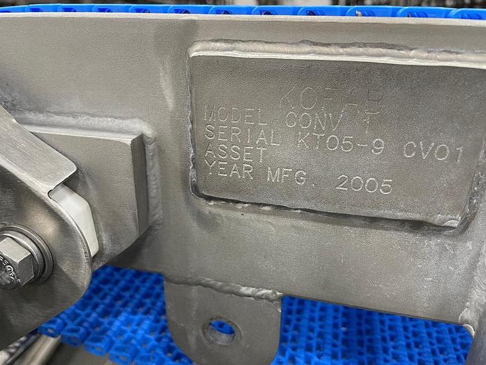 Used Kofab Stainless Steel Blue Belt Intralox Conveyor 34 Inches Wide X 15 Foot Long