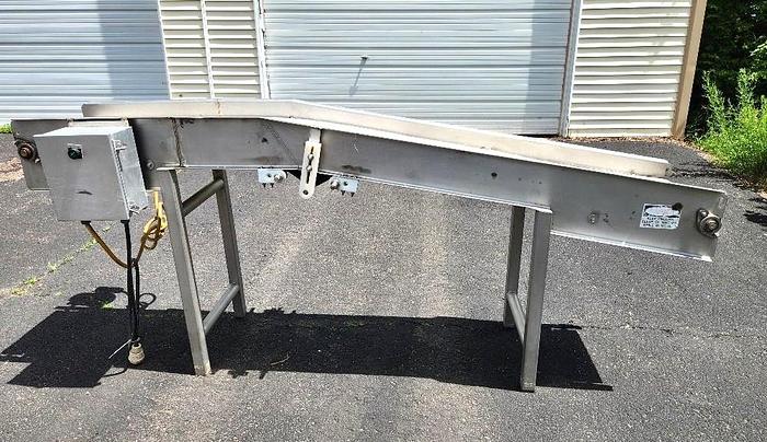 Used CHL Stainless Steel Incline Belt Conveyor 15 Inches X 103 Inches
