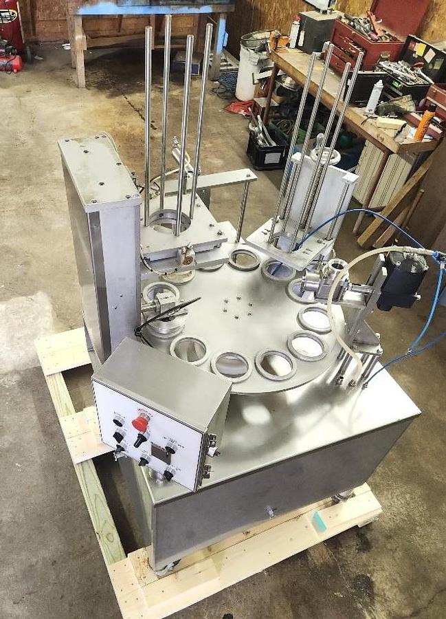Used World Cup Filler Model 12-32 Rotary Cup Filler Lidder