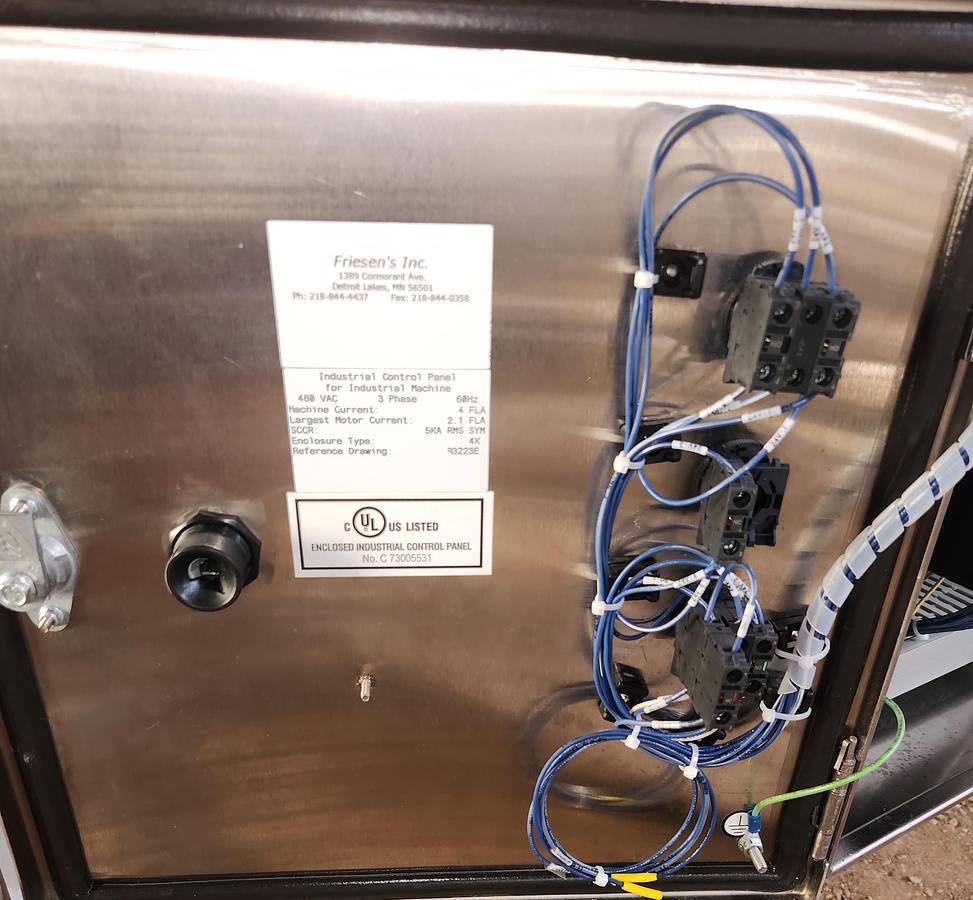 Used Friesens Stainless Steel Sanitary Incline Belt Conveyor 42 Inches X 235 Inches