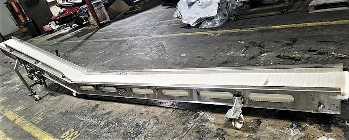 Used 10 Inch Wide X 201 Inches Long Incline Intralox Belt Conveyor Stainless Steel Sanitary