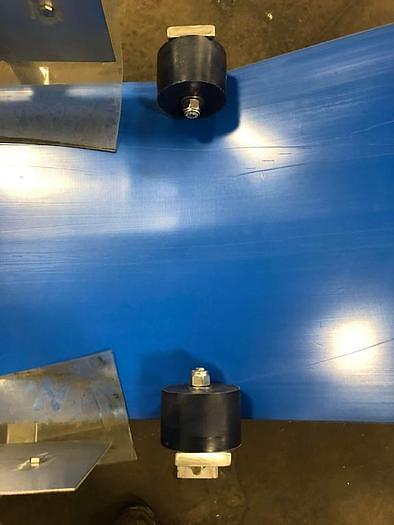 Used 16 Inches Wide X 189 Inches Long Incline Blue Belt Conveyor Stainless Steel Sanitary