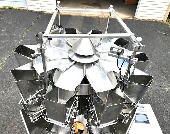 Used Ohlson Model HMW10 10 Head Rotary Scale Stainless Steel Sanitary