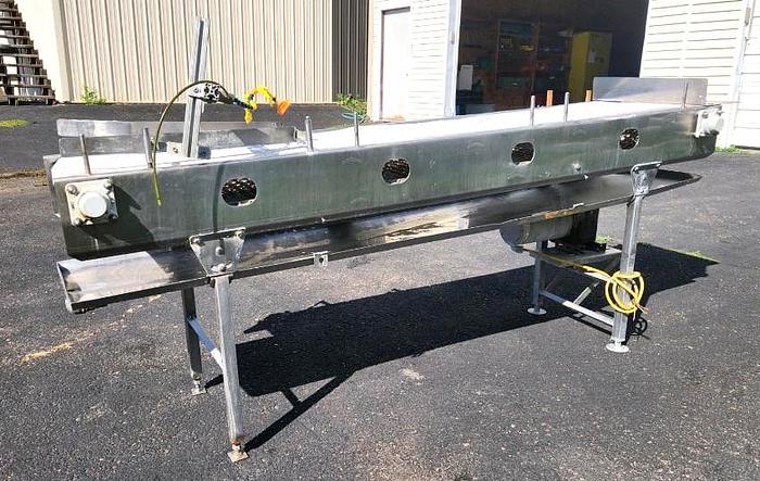 Used Stainless Steel Dewatering Conveyor 20 Inches Wide X 96 Inches Long