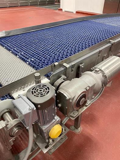 Used 36 Inch Wide 90 Degree Blue Belt Conveyor
