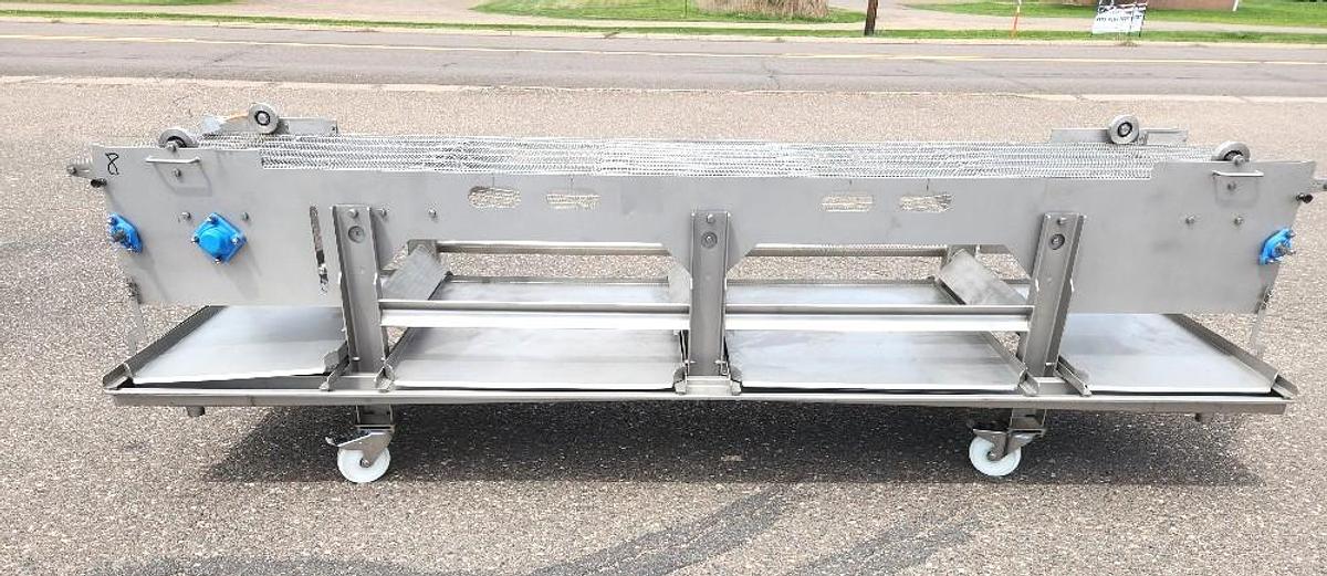 Used Stainless Steel Sanitary Wire Mesh Conveyor 26 Inches X 146 Inches