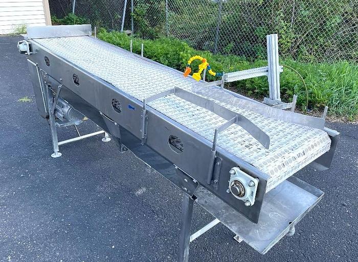 Used Stainless Steel Dewatering Conveyor 20 Inches Wide X 96 Inches Long
