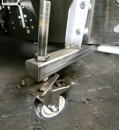 Used  Keenline 18 Inch 45 deg turn incline stainless steel sanitary intralox belt conveyor