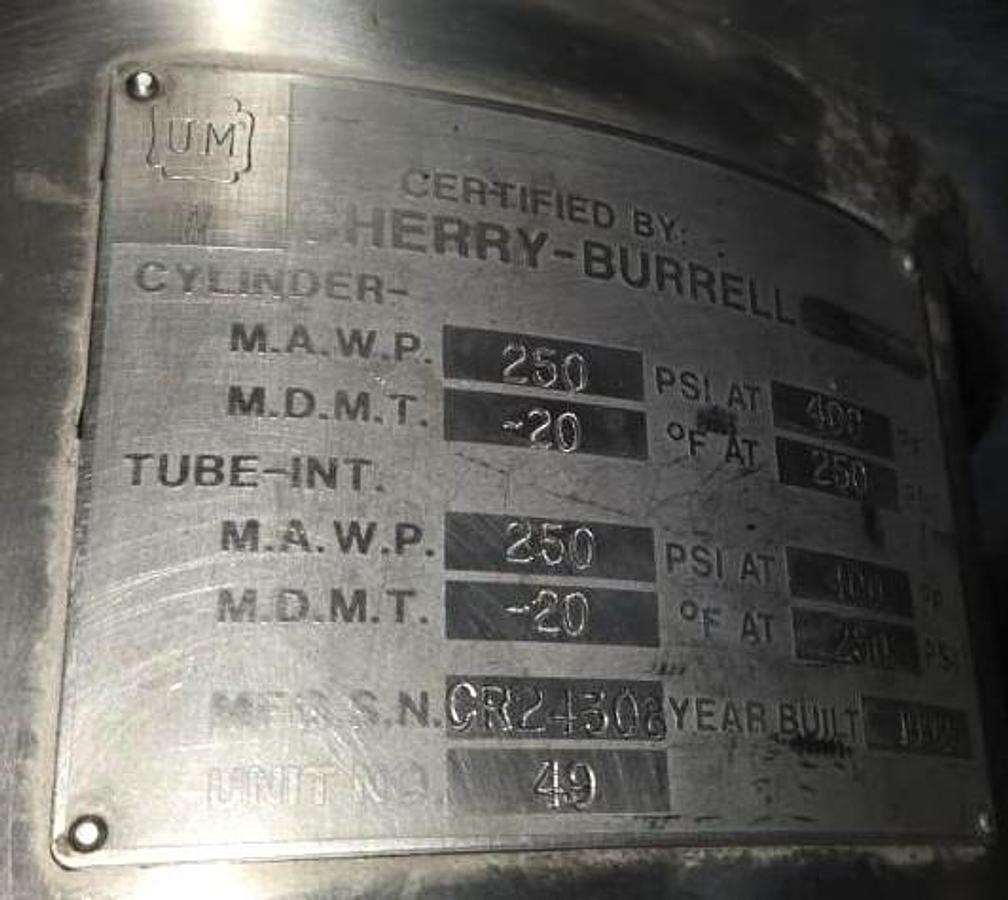 Used Cherry-Burrell Thermutator Model SPL672L Scraped Surface Heat Exchanger (6) Tube Thermutator