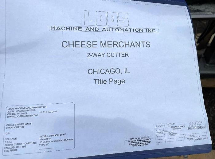 Used Loos 2-Way Stainless Steel Sanitary Cheese Cutting System Self Contained