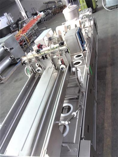 Used PMR Model 1300 Dual Lane Continuous Container Filler Sealer Lidder Stainless Steel Sanitary