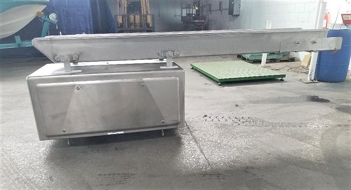 Used Vibratory Scale Feeder 16 Inches Wide X 112 Inches Long Stainless Steel Sanitary
