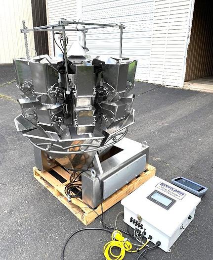 Used Ohlson Model HMW10 10 Head Rotary Scale Stainless Steel Sanitary