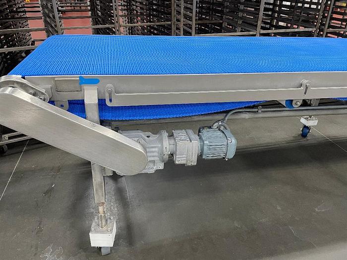 Used Kofab Stainless Steel Blue Belt Intralox Conveyor 34 Inches Wide X 15 Foot Long