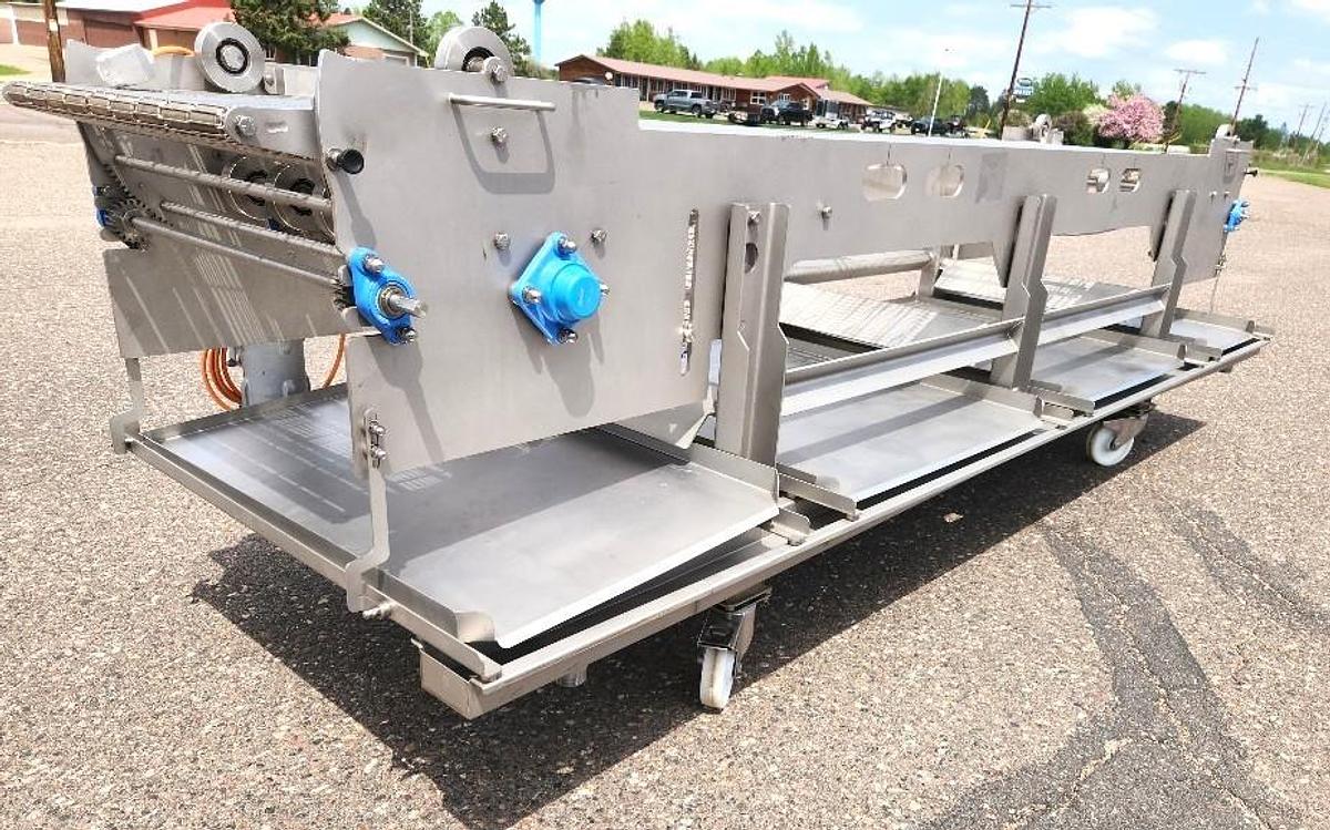 Used Stainless Steel Sanitary Wire Mesh Conveyor 26 Inches X 146 Inches