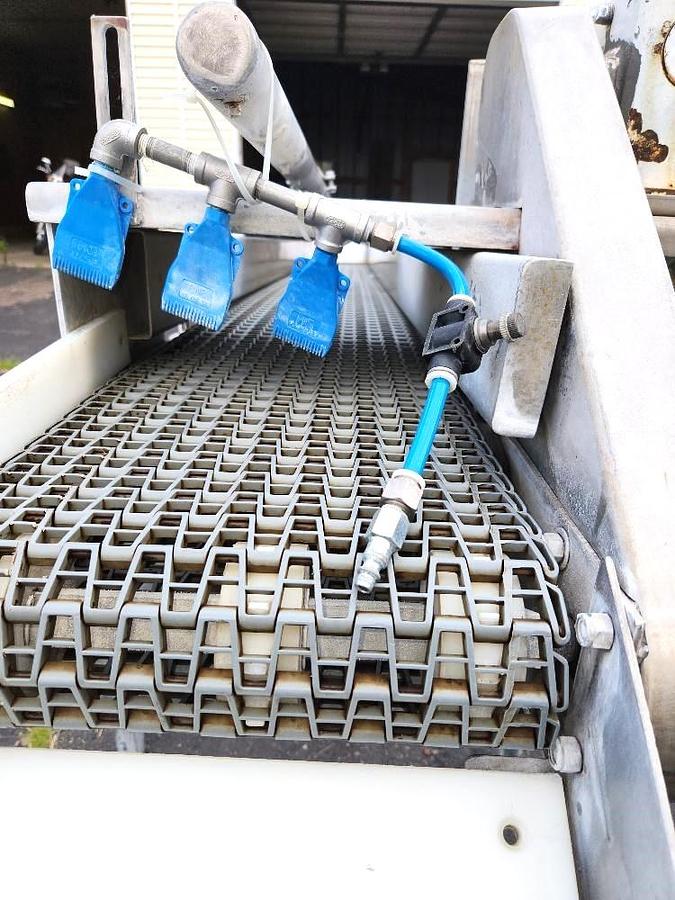 Used 12 Inch wide X 150 Inch long Stainless Steel Intralox Conveyor with Spray Bar