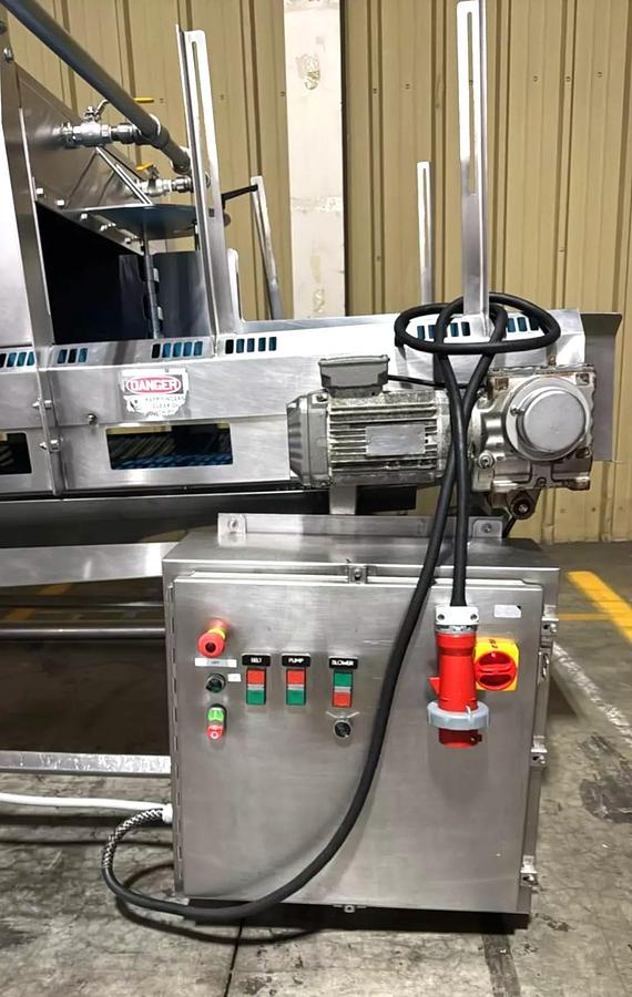 Used Stainless Steel Sanitary Dewatering/Washing Belt Conveyor 38 Inches Wide X 180 Inches Long