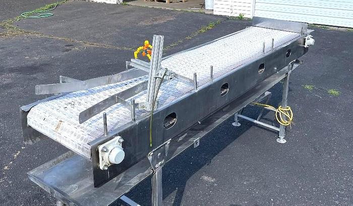 Used Stainless Steel Dewatering Conveyor 20 Inches Wide X 96 Inches Long