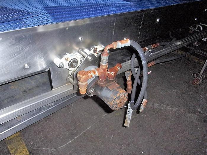 Used 34 Inches Wide X 167 Inches Long Blue Belt Intralox Belt Conveyor Stainless Steel Sanitary