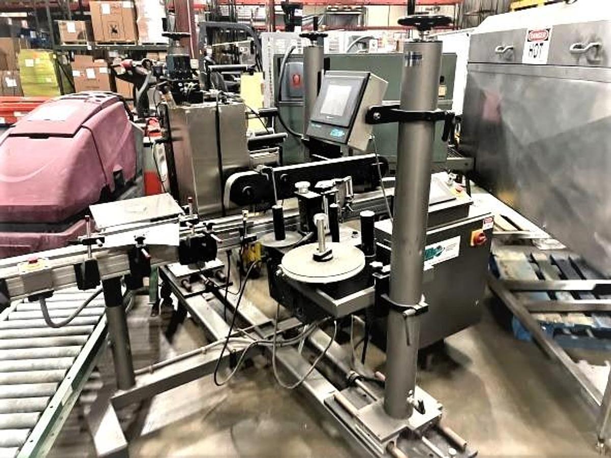 Used  Orics Model S-30 Dual Lane Automatic Cup/Tub/Bowl Filling Sealing Labeling System Complete 