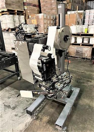 Used CTM Model 3600-PA Labeler Dual Action Tamp Printer Applicator with Portable Stand and Parts Unit
