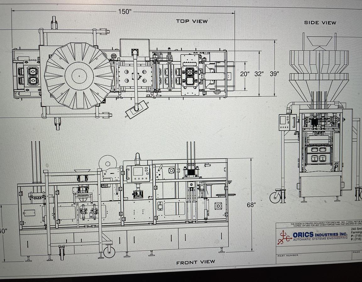 Used  Orics Model S-30 Dual Lane Automatic Cup/Tub/Bowl Filling Sealing Labeling System Complete 