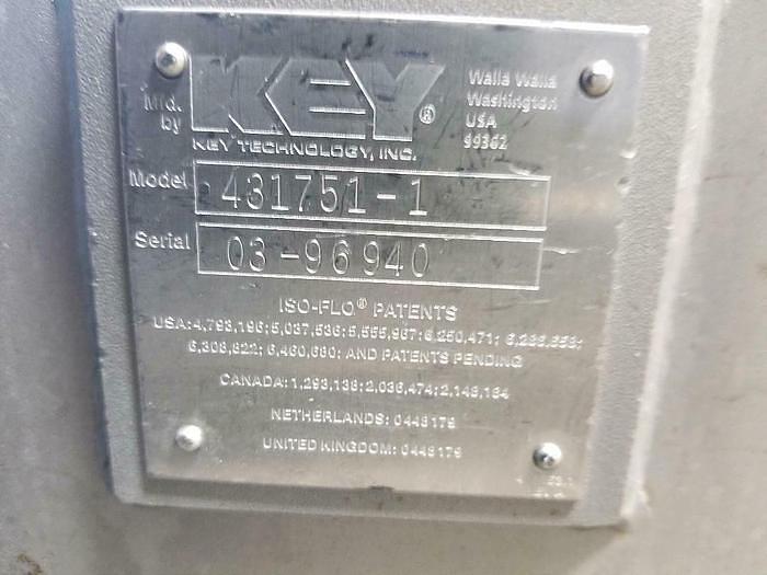 Used Key Iso Flo Model 431751-1 Stainless Steel Sanitary Shaker/Feeder 18 Inches X 10 Foot
