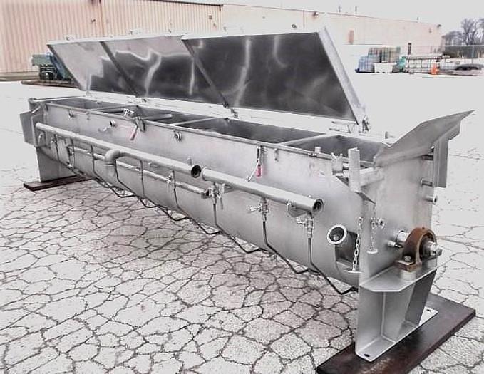 Used CSE Stainless Steel Sanitary Incline Screw Conveyor/Cooker 20 Inch Diameter X 14 Foot