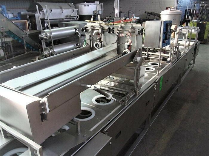 Used PMR Model 1300 Dual Lane Continuous Container Filler Sealer Lidder Stainless Steel Sanitary