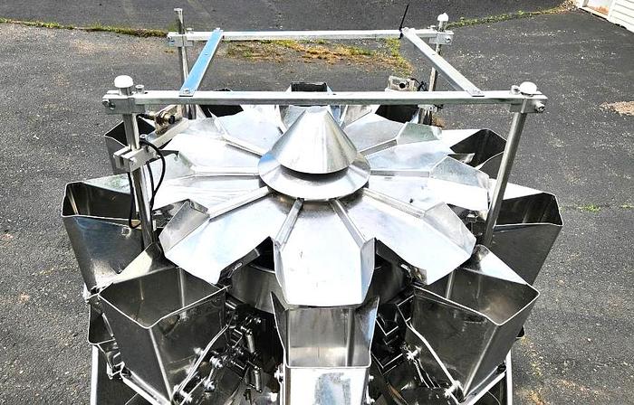 Used Ohlson Model HMW10 10 Head Rotary Scale Stainless Steel Sanitary