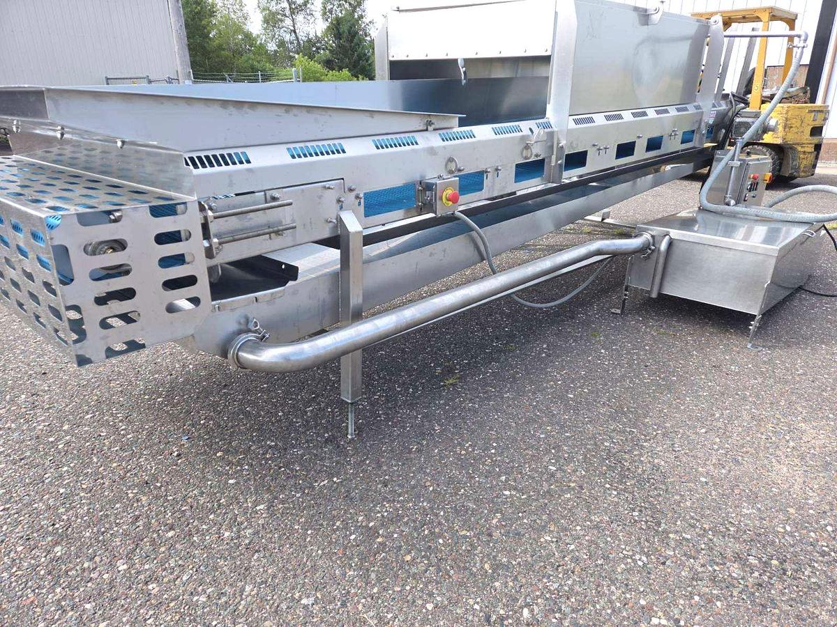 Used Stainless Steel Sanitary Dewatering/Washing Belt Conveyor 38 Inches Wide X 180 Inches Long