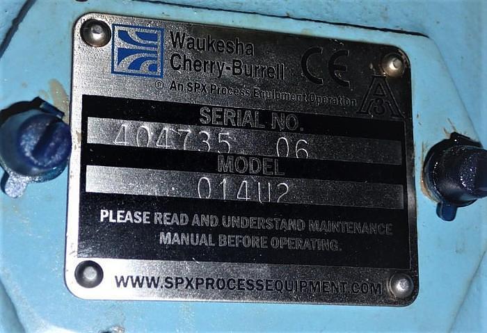 Refurbished Waukesha Model 014U2 Stainless Steel Sanitary Positive Displacement Pump