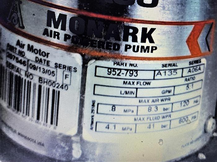 Used Stainless Steel Graco Monarch Barrel / Drum Pump