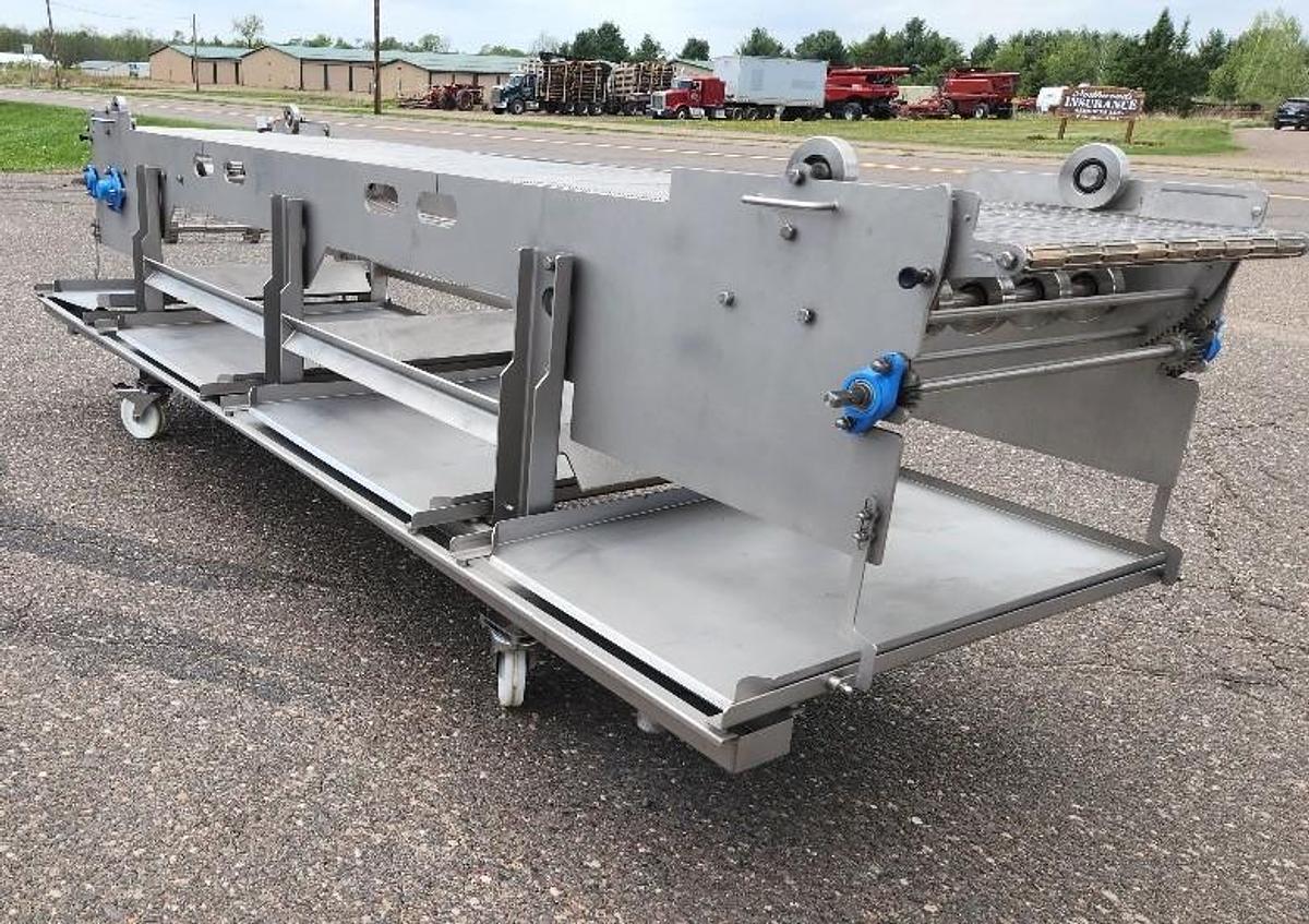 Used Stainless Steel Sanitary Wire Mesh Conveyor 26 Inches X 146 Inches