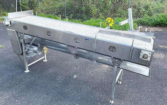 Used Stainless Steel Dewatering Conveyor 20 Inches Wide X 96 Inches Long