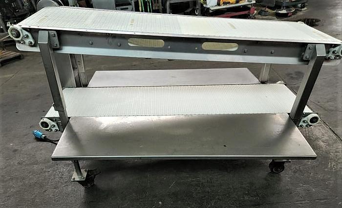 Used 18 Inch Intralox Dual Pack Off Conveyor Stainless Steel Sanitary