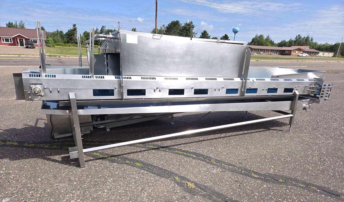 Used Stainless Steel Sanitary Dewatering/Washing Belt Conveyor 38 Inches Wide X 180 Inches Long
