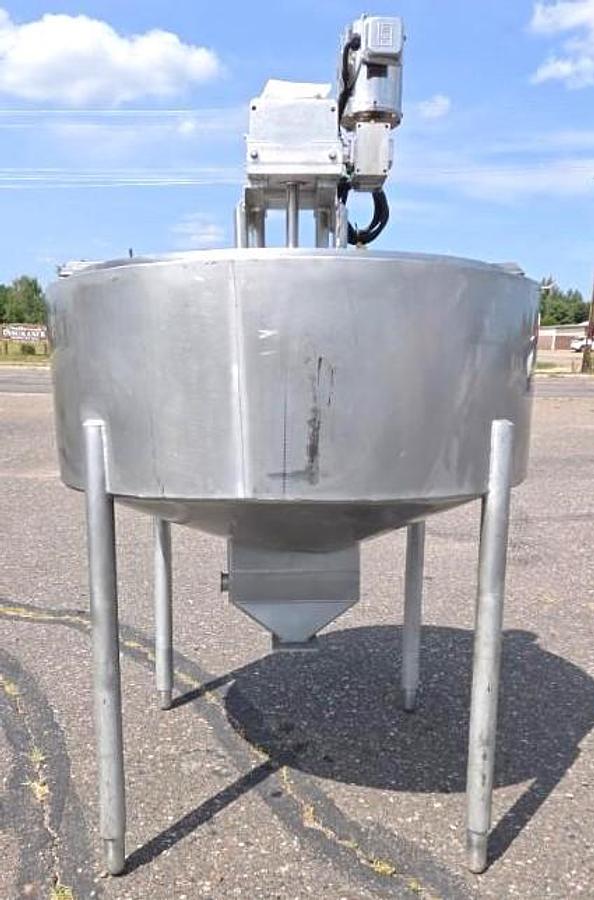 Used 100 Gallon Double Wall Stainless Steel Sanitary Scrape Surface Agitated Surge Tank