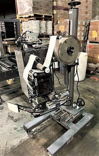Used CTM Model 3600-PA Labeler Dual Action Tamp Printer Applicator with Portable Stand and Parts Unit