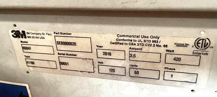 Used 3M Matic 800AF Adjustable Flap Folding Case Sealer w/ AccuGlide 3" Top Tape Head 2016