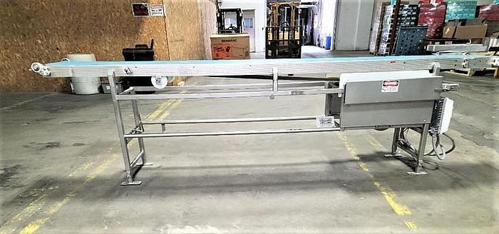Used Marchant Schmidt 14in Wide X 146in Long Belt Conveyor Stainless Steel Sanitary Variable Speed