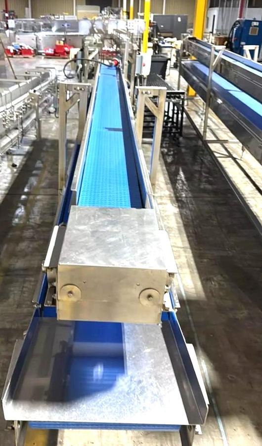 Used Stainless Steel Sanitary Dual Tier Packoff Transfer Conveyor 16 Inches Wide X 300 Inches Long