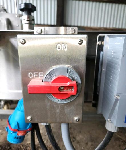 Used 24 Inch X 72 Inch Stainless Steel Sanitary Blue Belt Conveyor