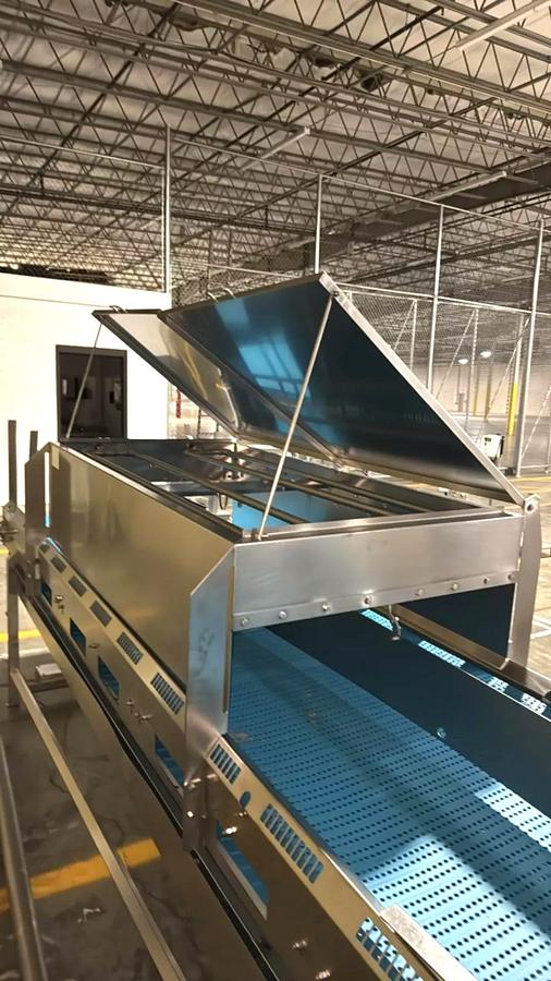 Used Stainless Steel Sanitary Dewatering/Washing Belt Conveyor 38 Inches Wide X 180 Inches Long