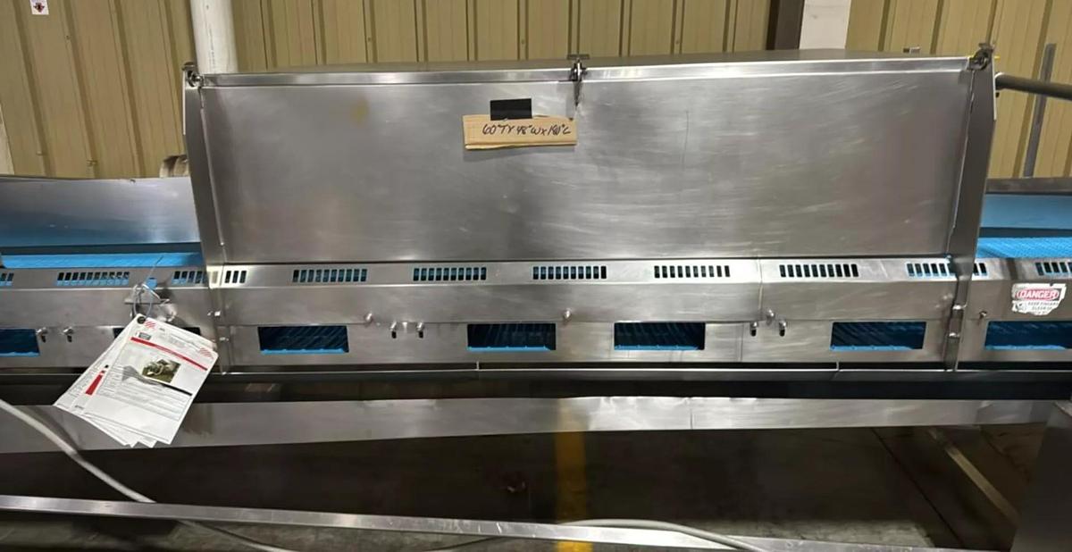 Used Stainless Steel Sanitary Dewatering/Washing Belt Conveyor 38 Inches Wide X 180 Inches Long