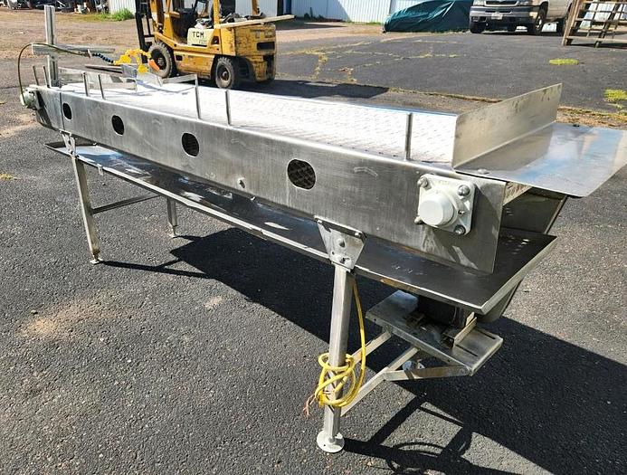 Used Stainless Steel Dewatering Conveyor 20 Inches Wide X 96 Inches Long