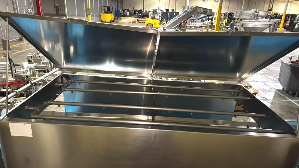 Used Stainless Steel Sanitary Dewatering/Washing Belt Conveyor 38 Inches Wide X 180 Inches Long