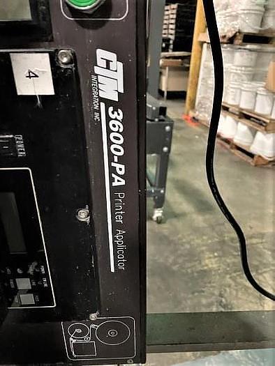 Used CTM Model 3600-PA Labeler Dual Action Tamp Printer Applicator with Portable Stand and Parts Unit
